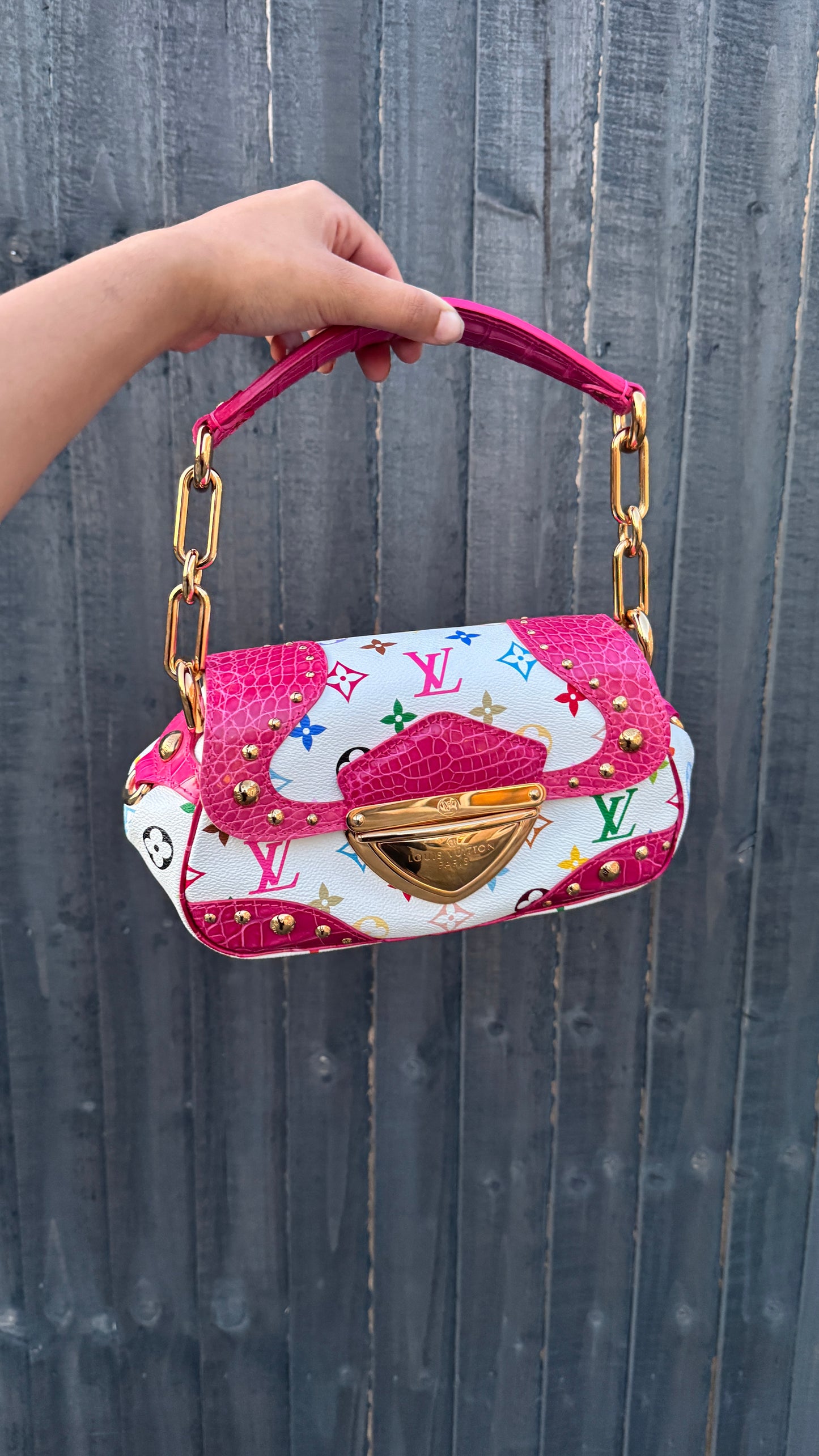 Louis Vuitton X Takashi Murakami Croc Print Marilyn Bag